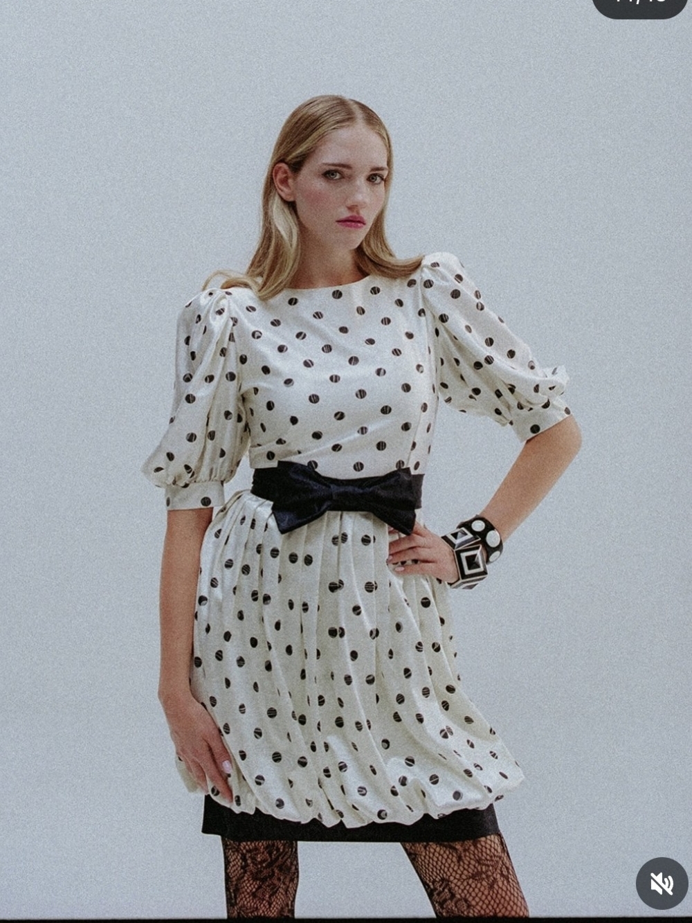 Vintage 1980s C&A polka dot dress